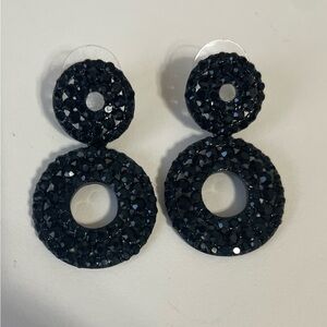 Elegant Black Rhinestone Earrings